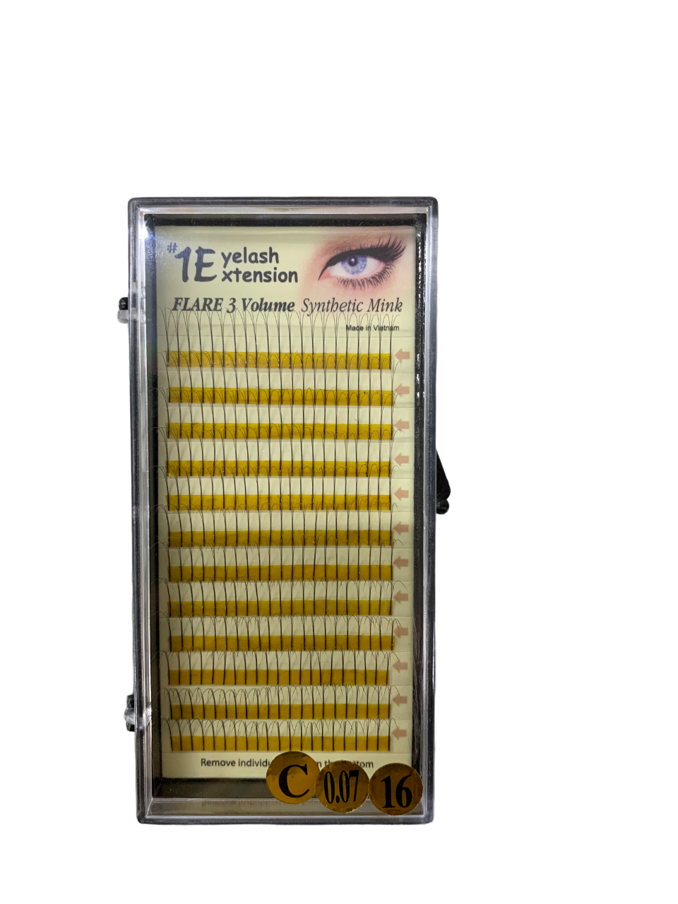 1E Eyelash Extension Flare 3 Volume Synthetic Mink C-0.07-16